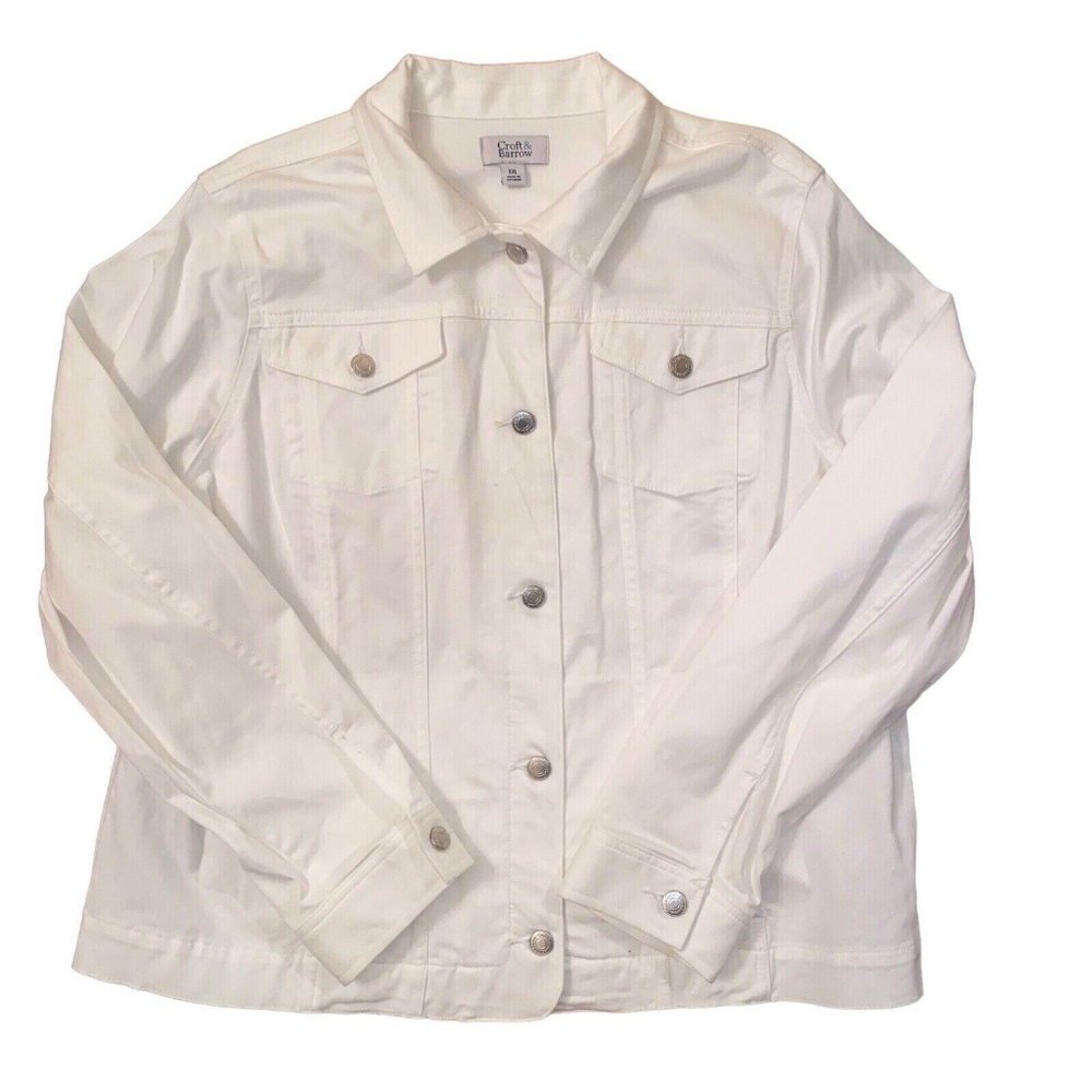 NWT $44 Croft & Barrow Stretch Denim Jacket size XXL.